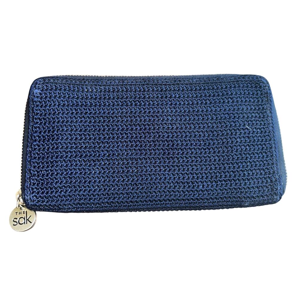 THE SAK Navy Blue Woven Knit Wallet EUC
